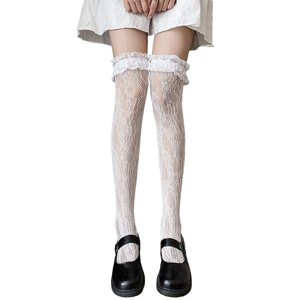 9302 Thigh High Stockings Bow, Santa Accessory Y2K Fishnet Socks